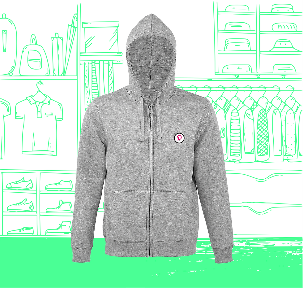 Herren-Sweatshirt mit Reißverschluss DOT Visual Heart Face