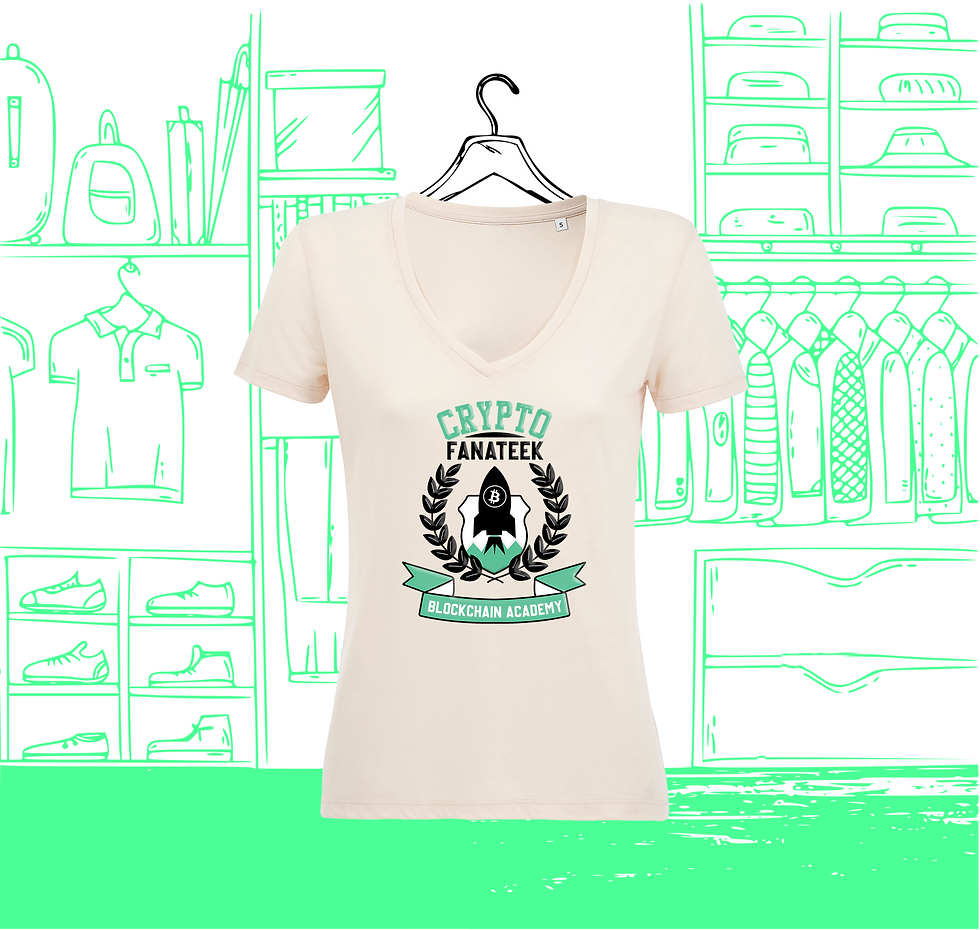 Miniature : T-shirt Femme Col V Blockchain Academy Visuel Face