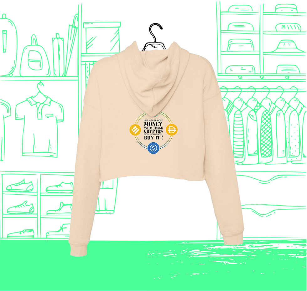 Miniature : Sweat Hoodie Crop Femme Stablecoin Visuel Dos