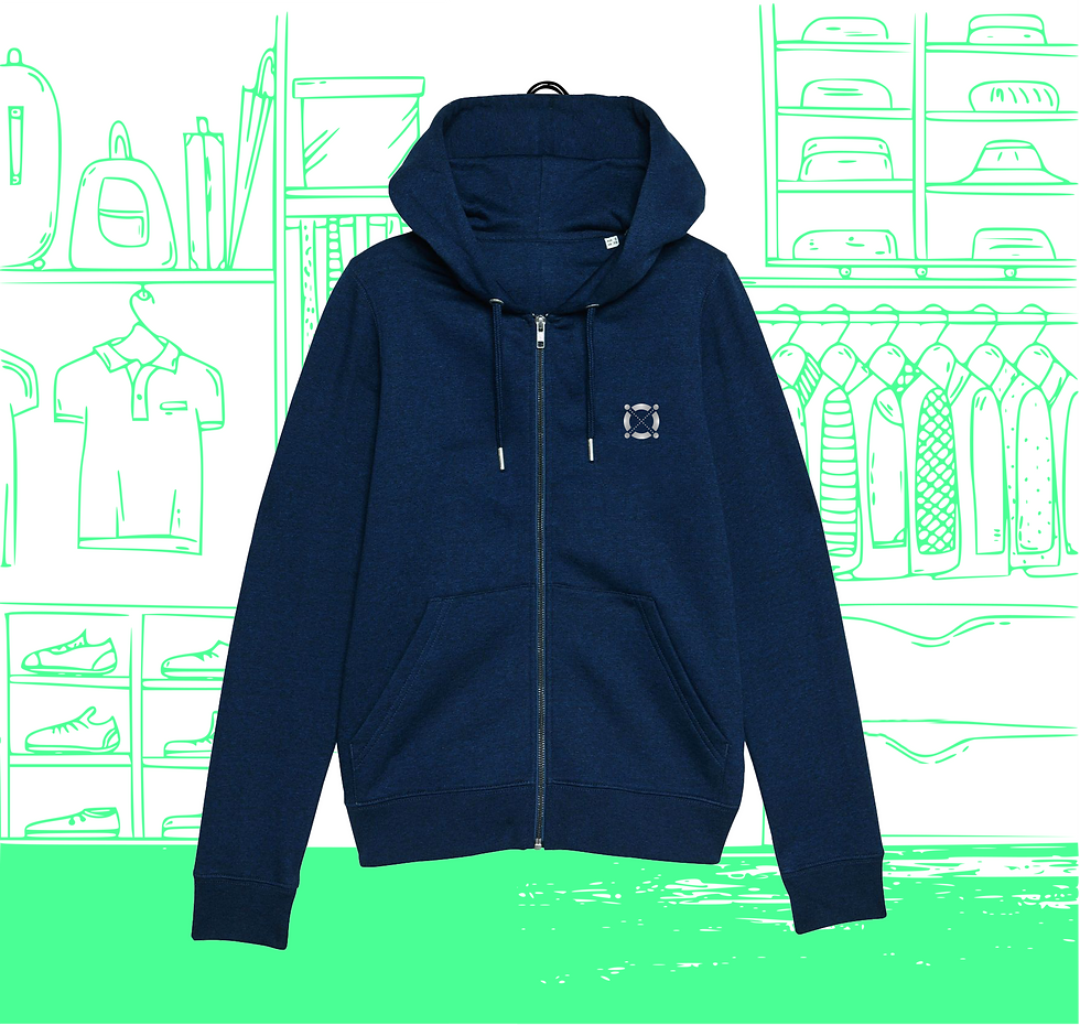 Women's Organic Zipped Hoodie Sweatshirt EGLD Visual Heart Face