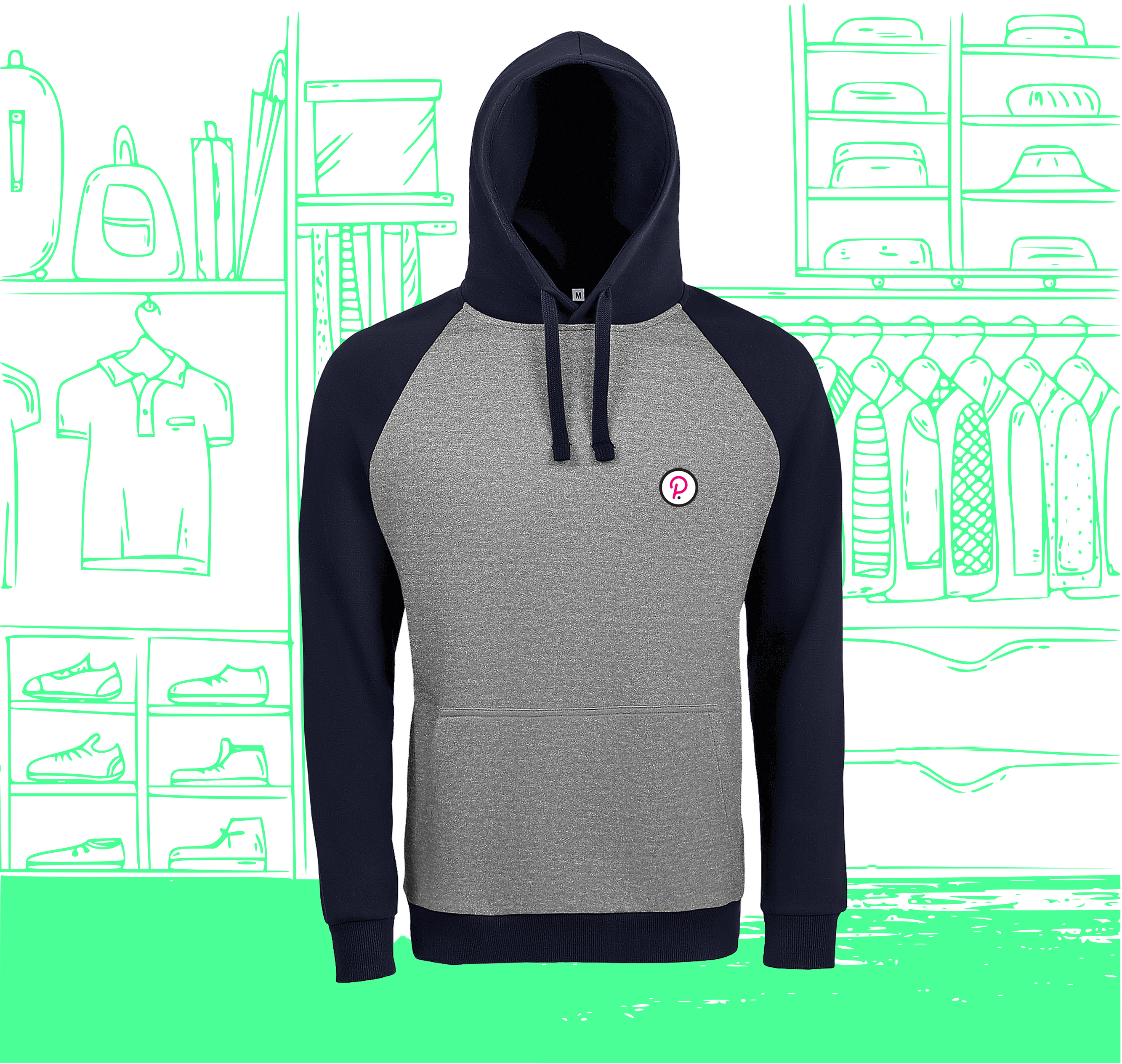 Sweat Mixte Bicolore DOT Visuel Coeur Face