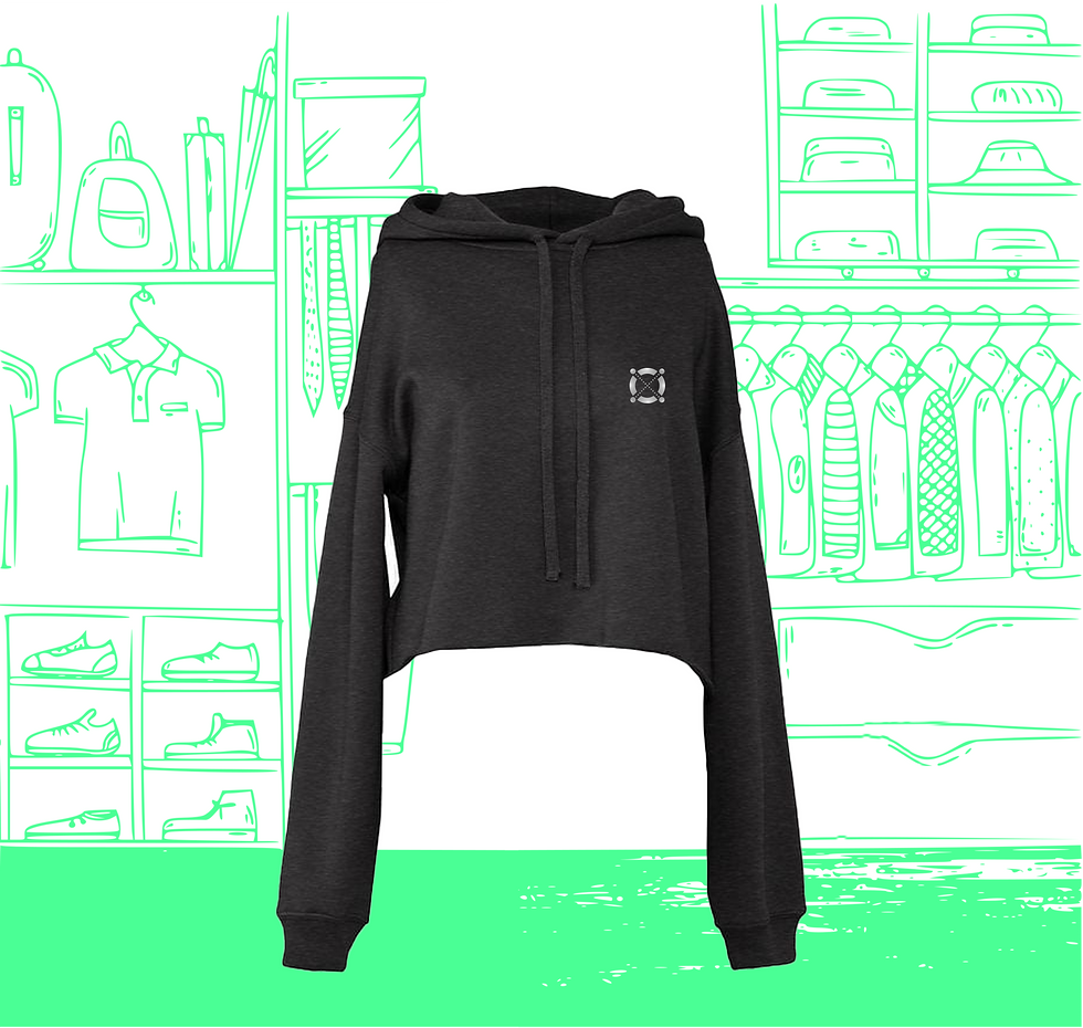 Kurz geschnittenes Hoodie-Sweatshirt für Damen EGLD Visual Heart Face