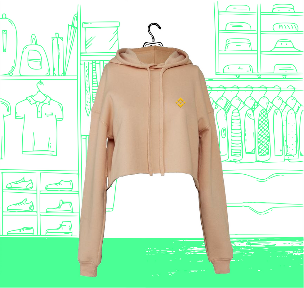 Women's BNB Visual Heart Face Crop Hoodie Sweatshirt