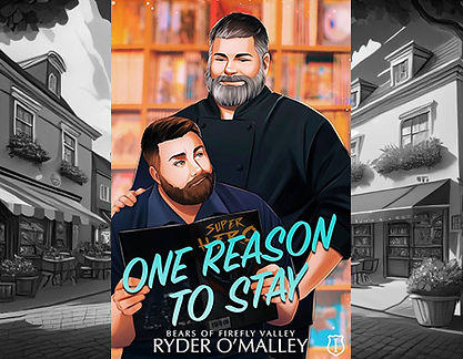 One Reason to Stay by Ryder O'Malley review: Low-angst MM bear romance set in supportive small town. Cozy, sweet, perfect comfort reading.