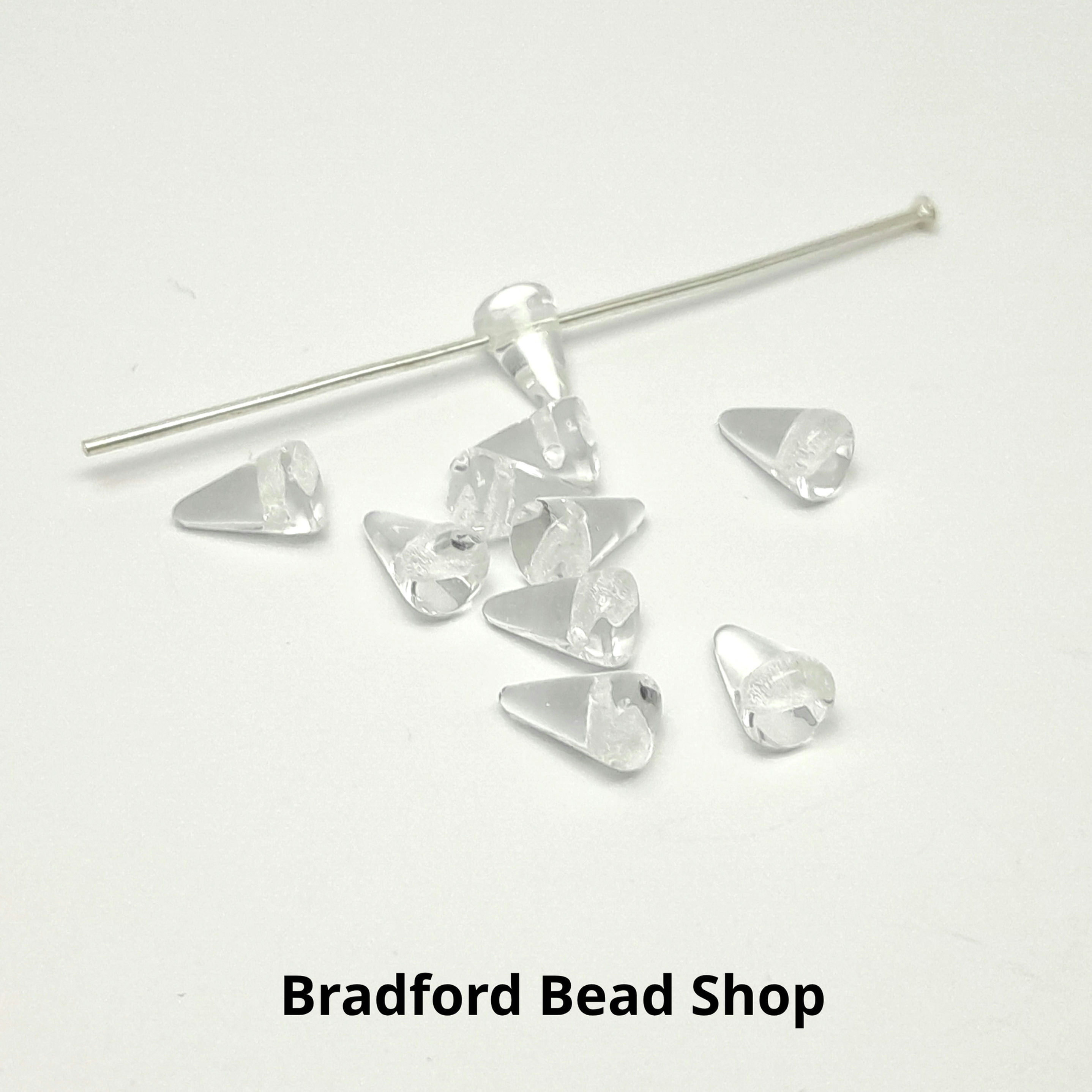 Glass Spike Beads - Crystal Clear Translucent - 5mm x 8mm