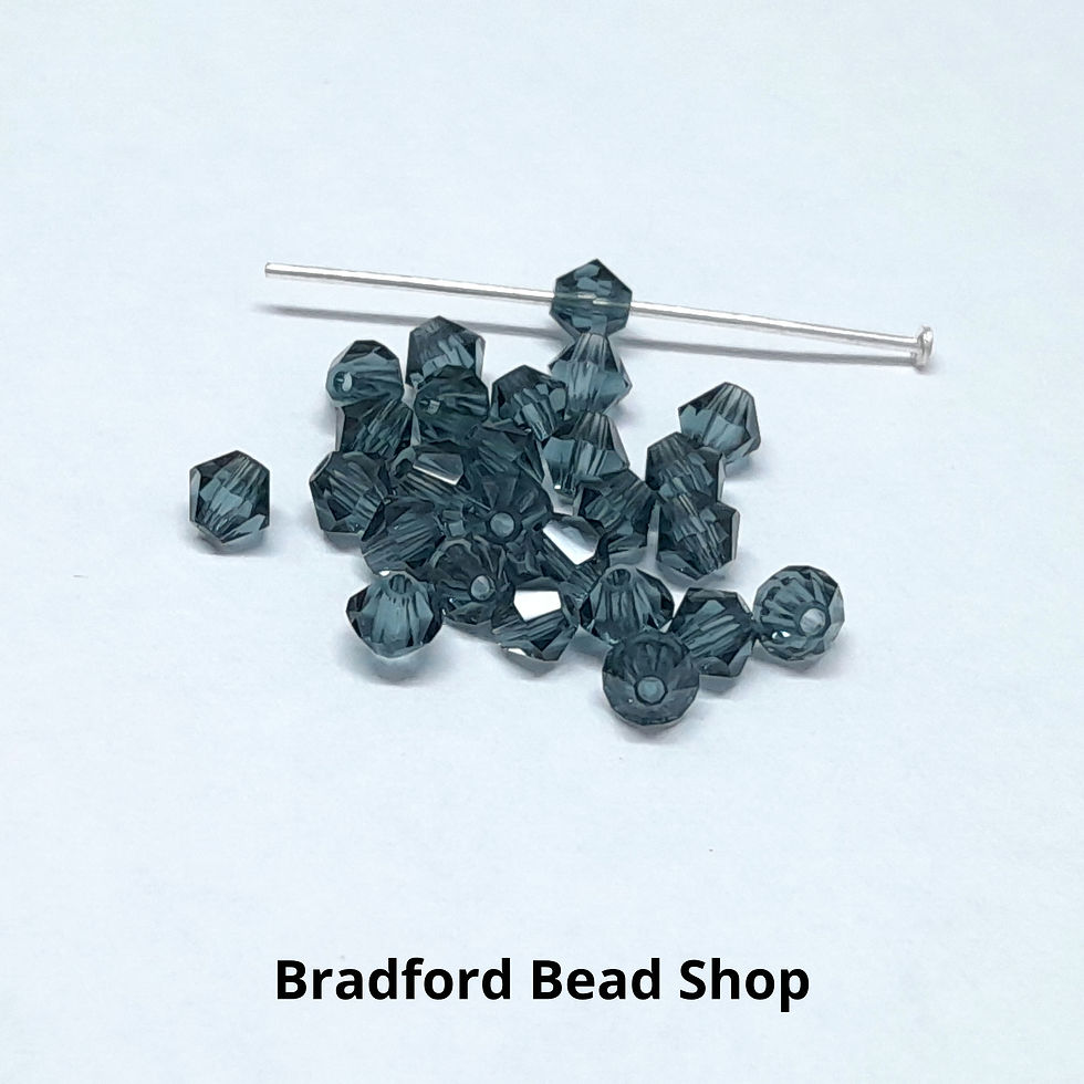 Thumbnail: Machine Cut Bicone Glass Beads - Smokey Grey - 3mm