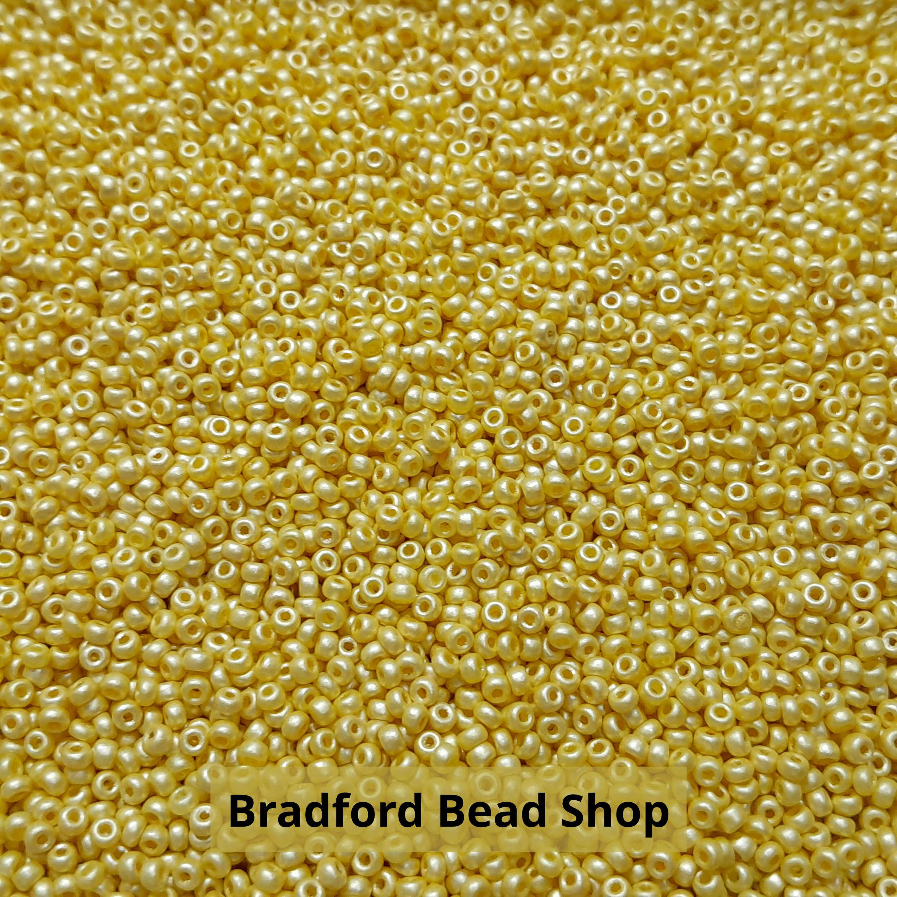 Glass Seed Bead - Czech - Size 10 - Pale Yellow Pearly Opaque