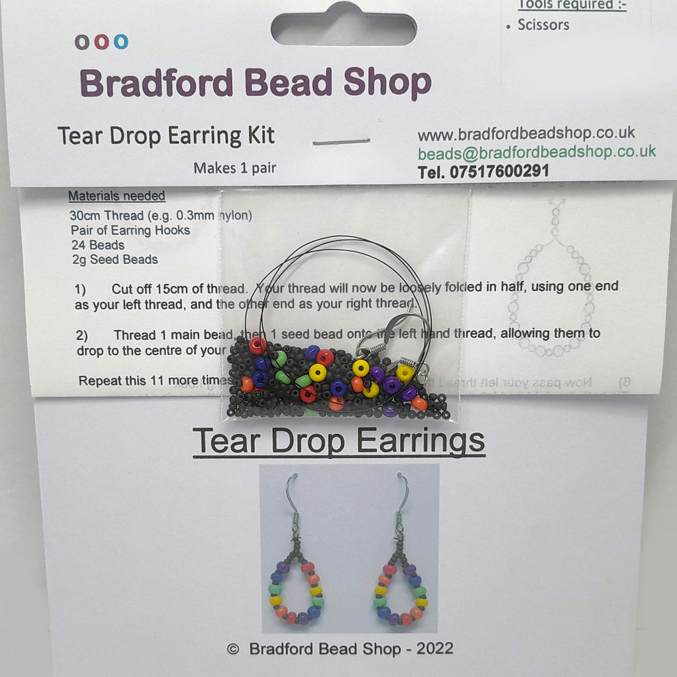 Thumbnail: Tear Drop Earring Kit - Rainbow & Black