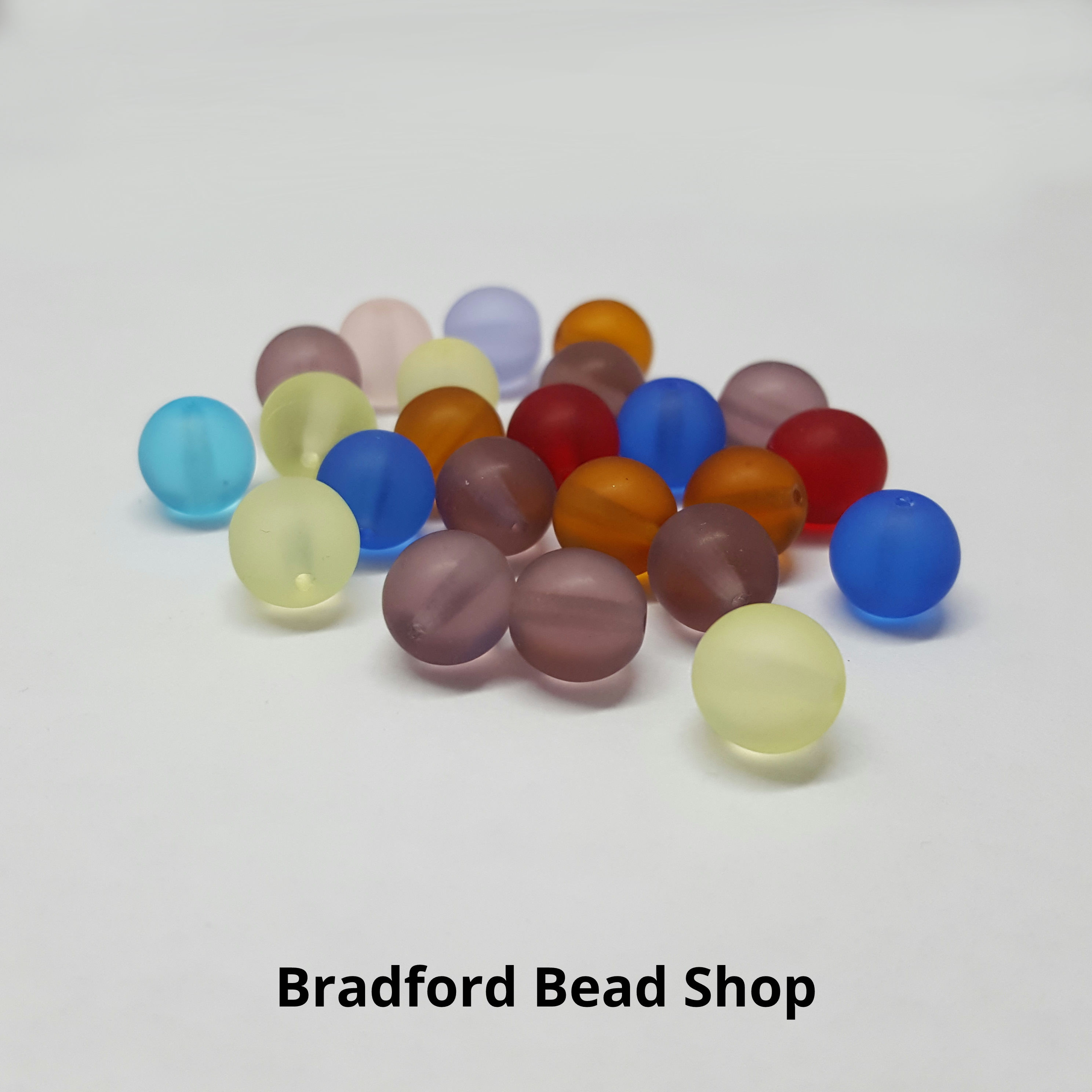 Glass Round Mixed Beads - Matte Translucent - 8mm