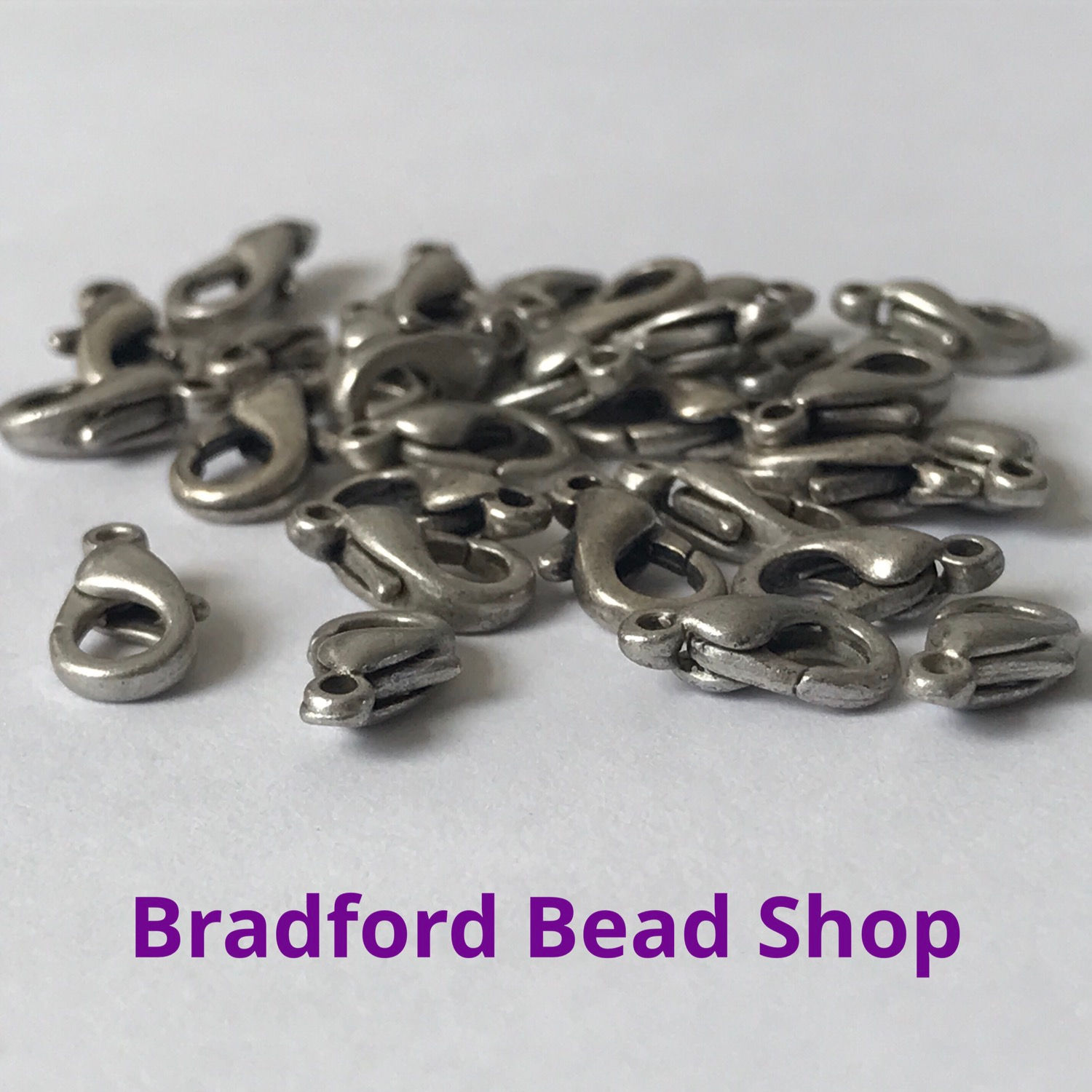 Lobster Clasps - 10mm x 5mm - Antique Silver