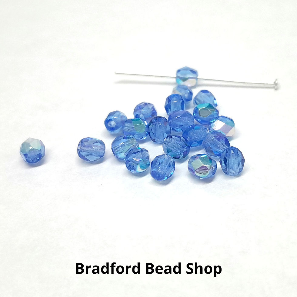 Thumbnail: Glass Faceted Round Beads - Blue AB Translucent - 4mm