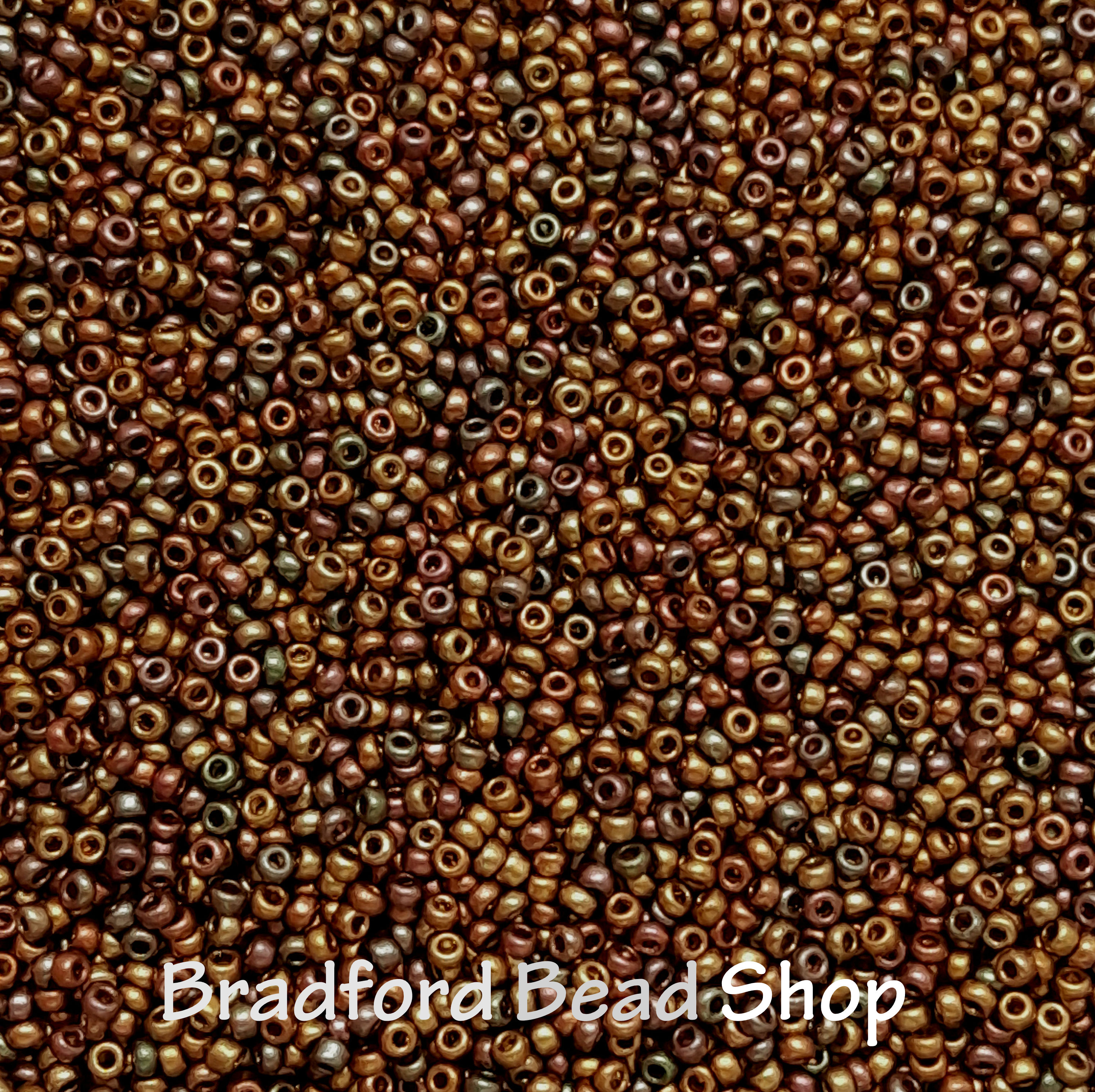 Glass Seed Bead - Czech - Size 10 -  Metalic Matte Bronze Mix