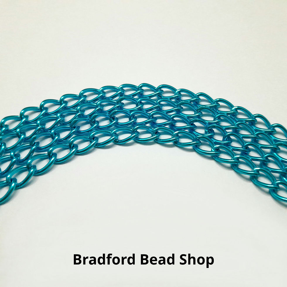 Thumbnail: Aluminium Chain - 9.3mm x 6.4mm - Deep Turquoise