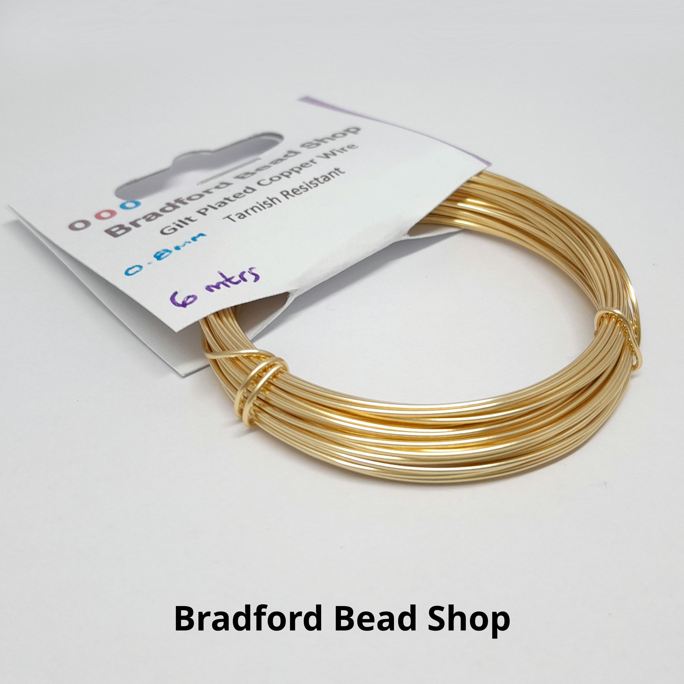 Gilt Plated Copper Craft Wire - Tarnish Resistant - 0.8mm