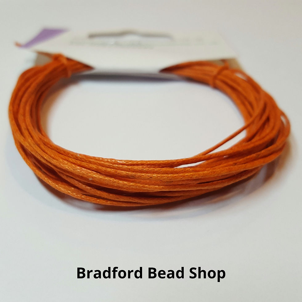 Thumbnail: Waxed Cord - 1mm - Orange - x 4 Metres