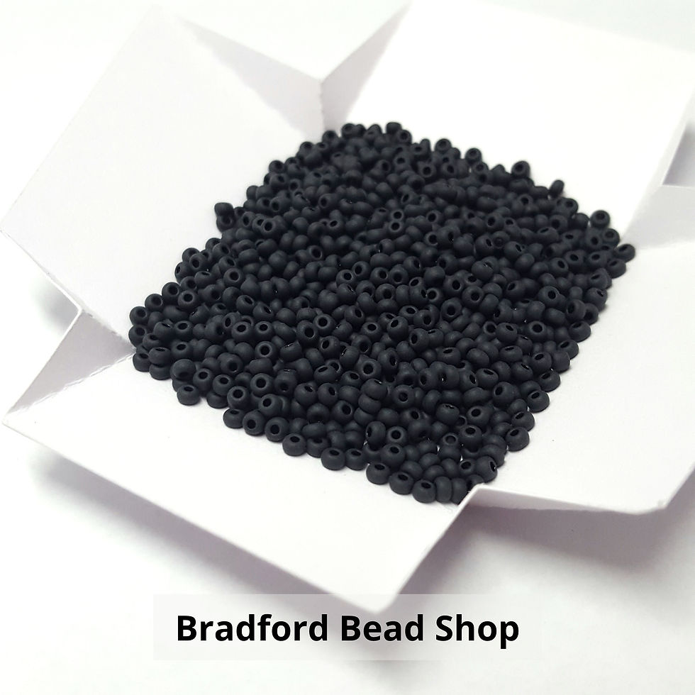 Thumbnail: Glass Seed Bead - Czech - Size 10 - Black Matte Opaque