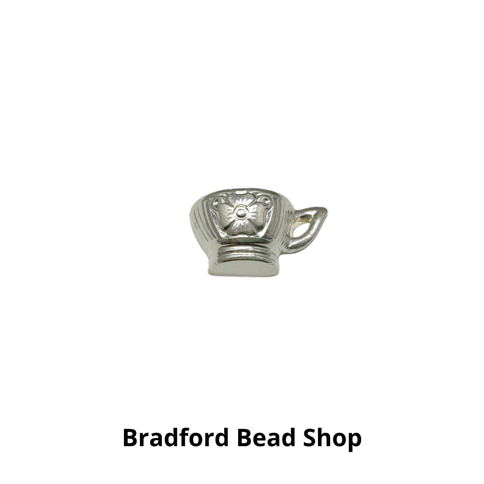 Pendant - Tea Cup - Silver Plated - 16mm