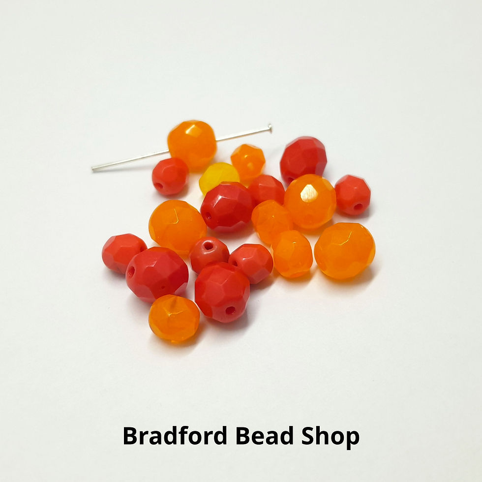 Thumbnail: Glass Faceted Mixed Beads - Reds & Oranges