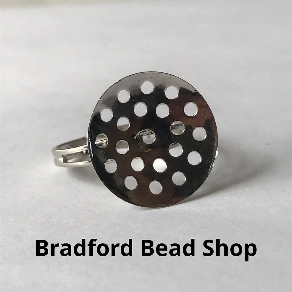 Thumbnail: Adjustable Ring with Sieve (17mm) - Silver Colour