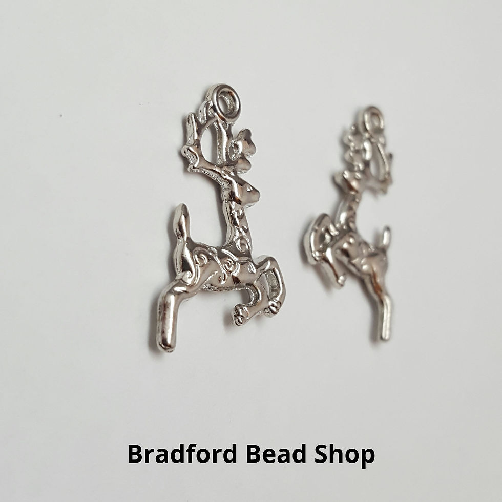 Thumbnail: Metal Deer Pendant - 22mm - Silver Colour