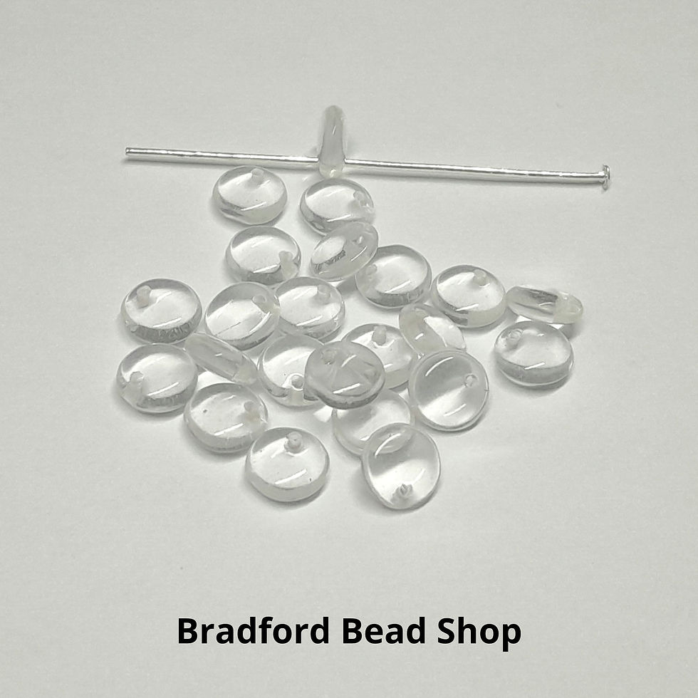Thumbnail: Glass Droplet Beads - Clear Translucent - 6mm x 2mm