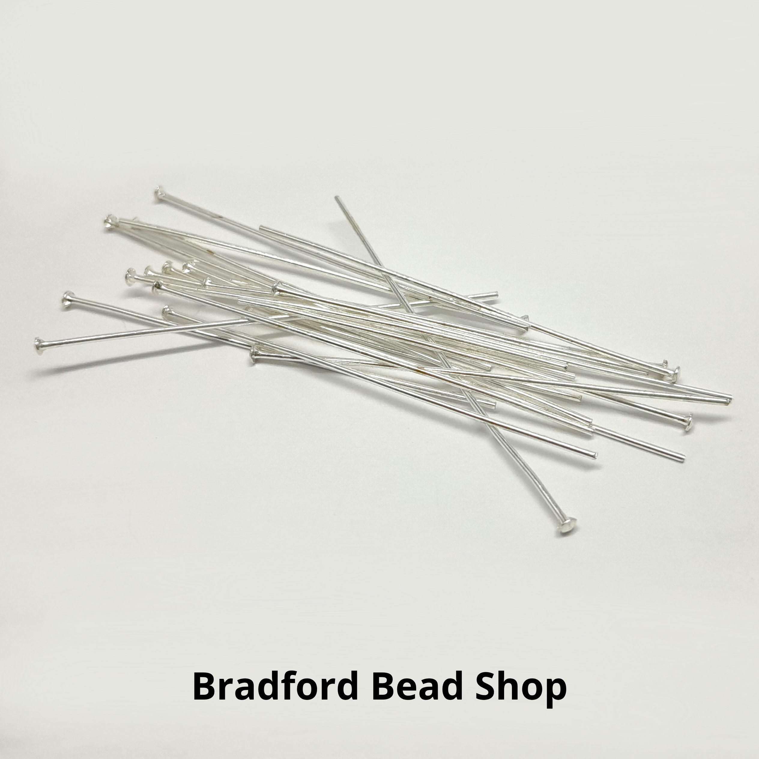 Head Pins - Silver Plated - 50mm x 0.8mm