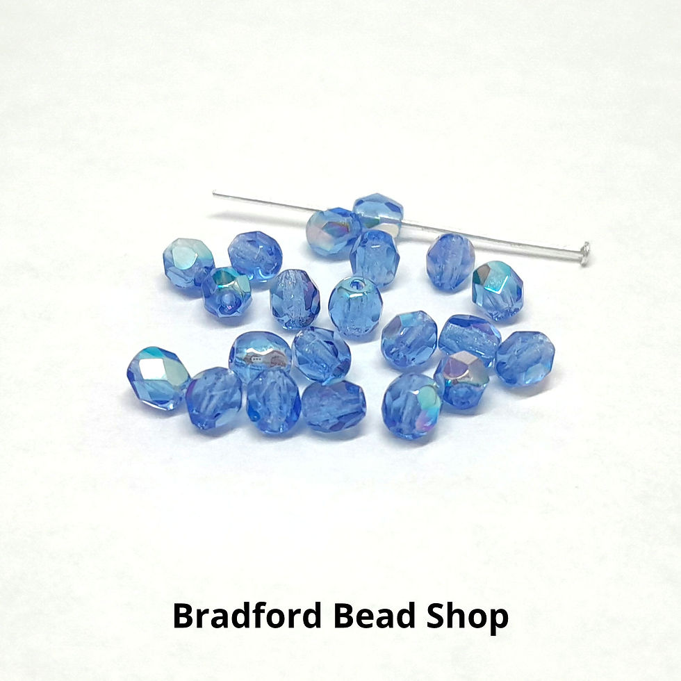 Thumbnail: Glass Faceted Round Beads - Blue AB Translucent - 4mm
