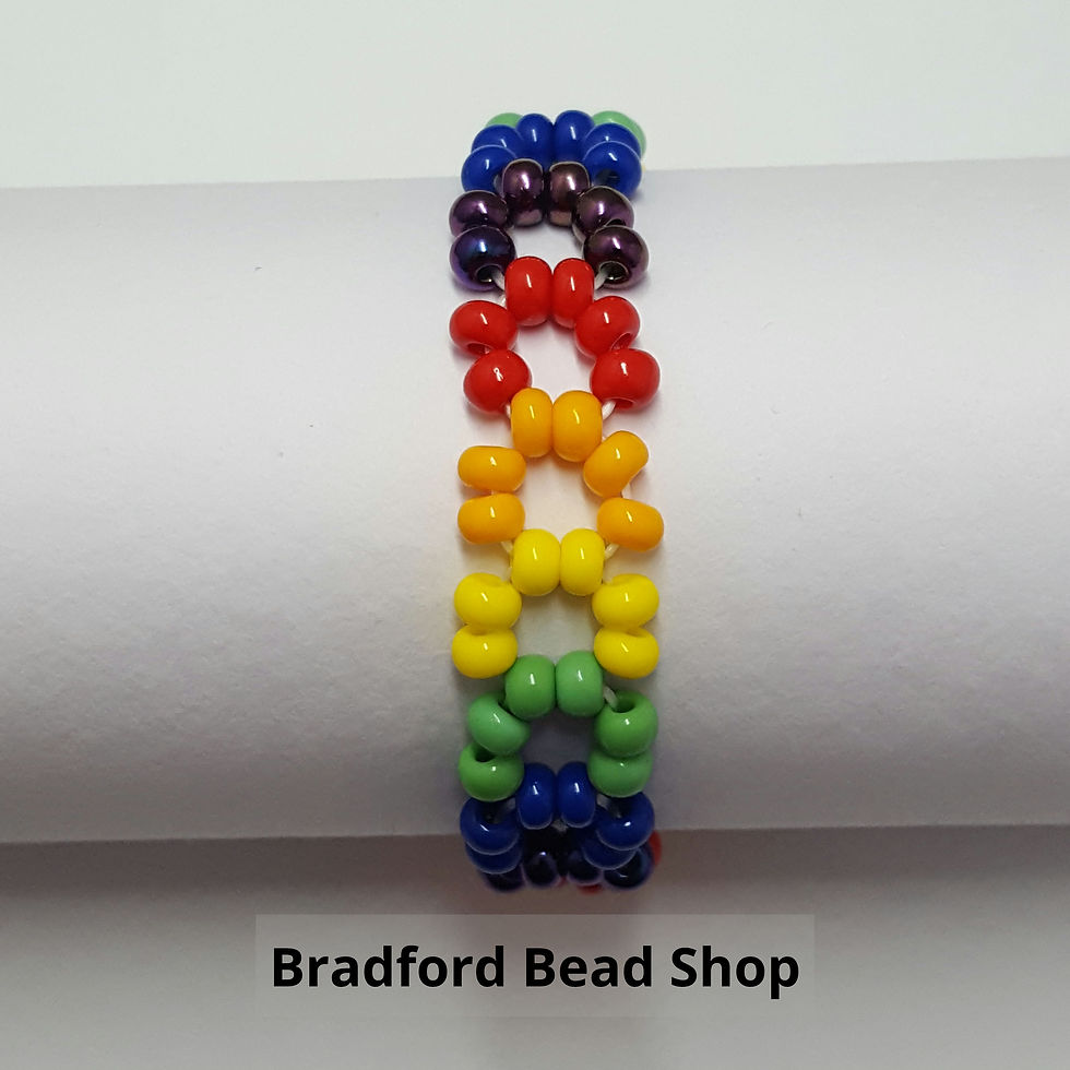 Thumbnail: Beaded Single Band Bracelet Kit - Elasticated - Rainbow