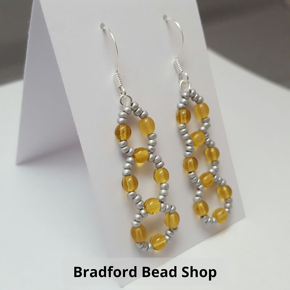 Thumbnail: Fours & 3's Earring Kit - Silver & Amber