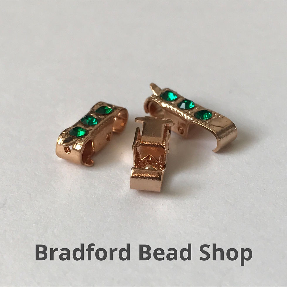 Thumbnail: Beaded Hinge Clasps - 10.8mm x 3.7mm - Gold Plated