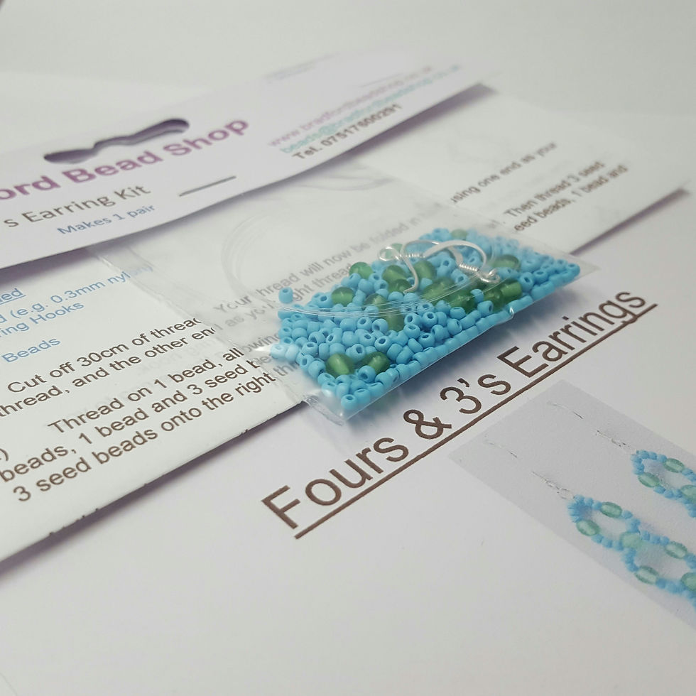 Thumbnail: Fours & 3's Earring Kit - Turquoise & Green