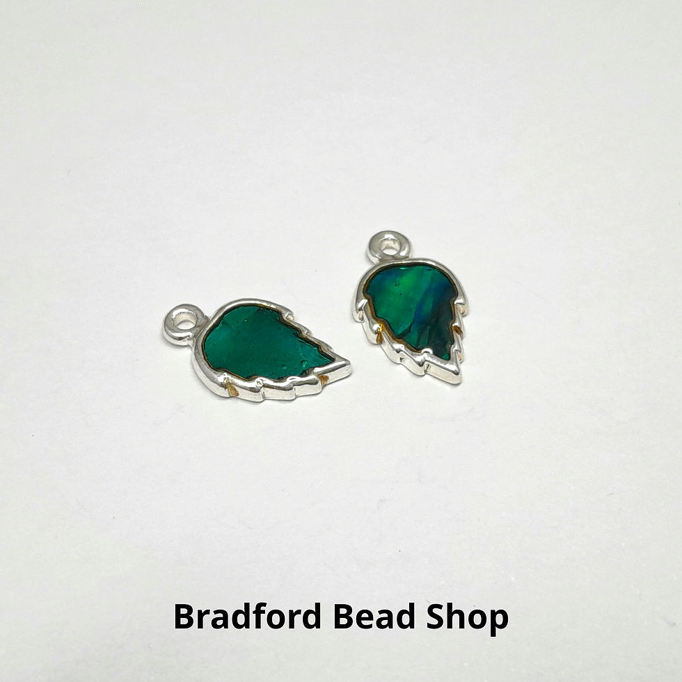Thumbnail: Pendant - Leaf - Abalone - 16mm x 10mm