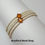 Thumbnail: Double Layer Memory Wire Bracelet Kit - 2 Hole Beads - Amber & Cream