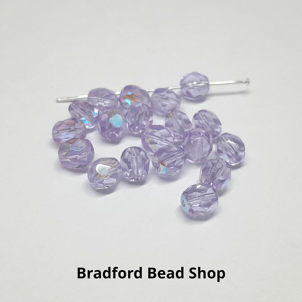 Thumbnail: Glass Faceted Round Beads - Lilac AB Translucent - 6mm
