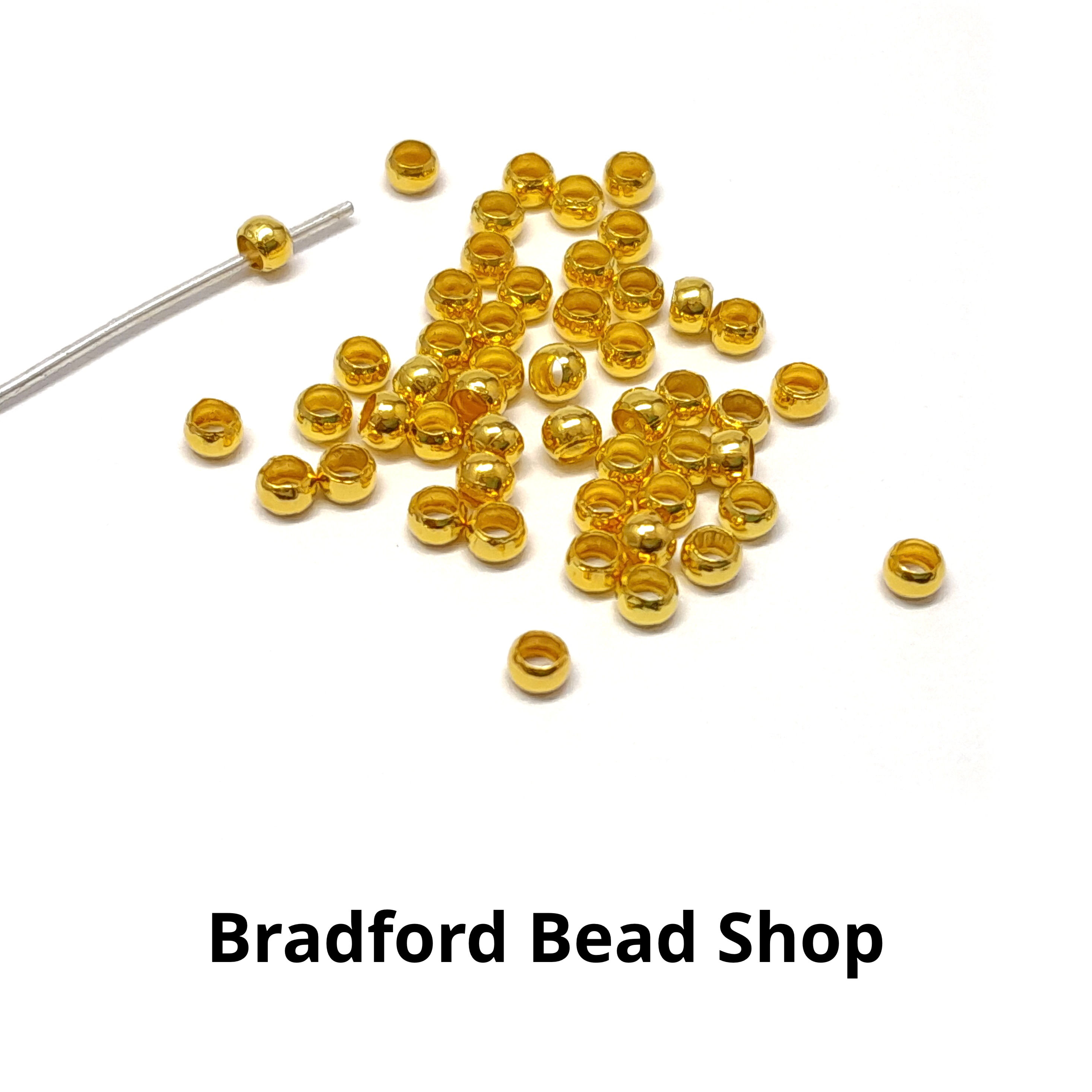 Crimp Beads - Gold colour - 1.7mm (1.6mm hole)