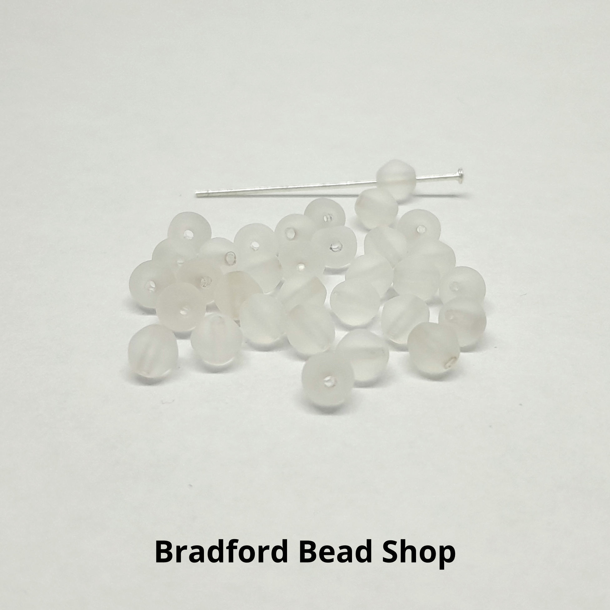 Glass Bicone Beads - Crystal Frosted Translucent - 5mm