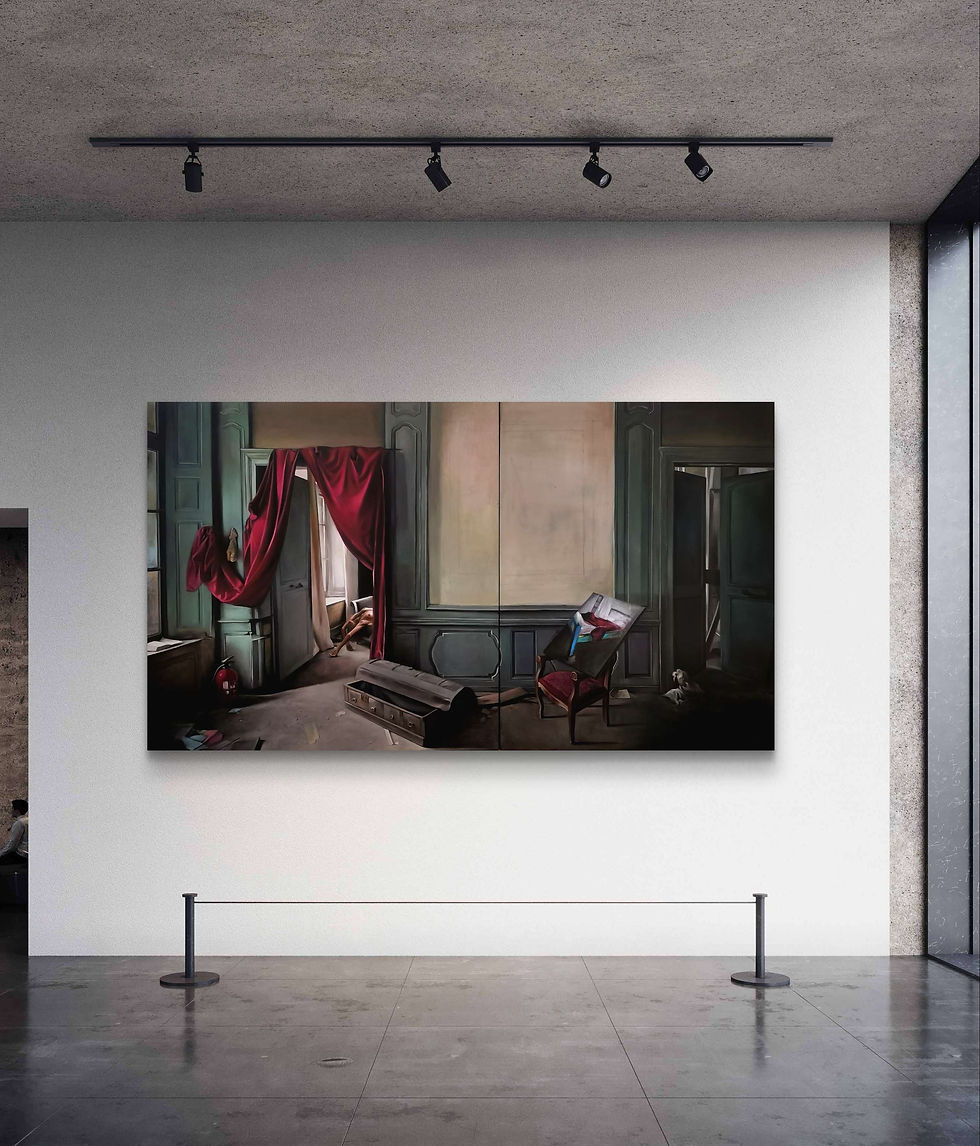 Thumbnail: The stimulus, acrylics on canvas, 250x140cm, Electra Varnava Artist