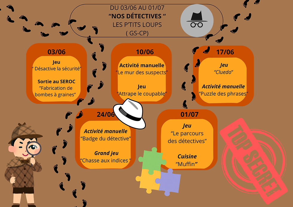 Planning des p'tits loups mercredis de juin