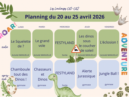 Planning Louloups/Loup Garous du 20 au 24 avril