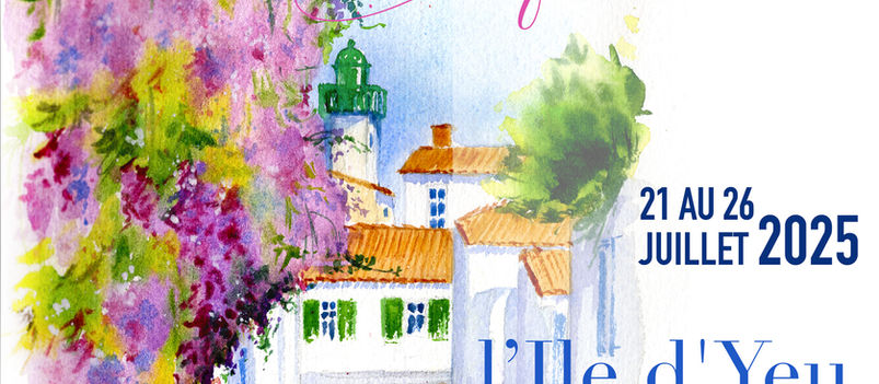 Aquarelle de La rue du Secret à l'ile d'yeu
