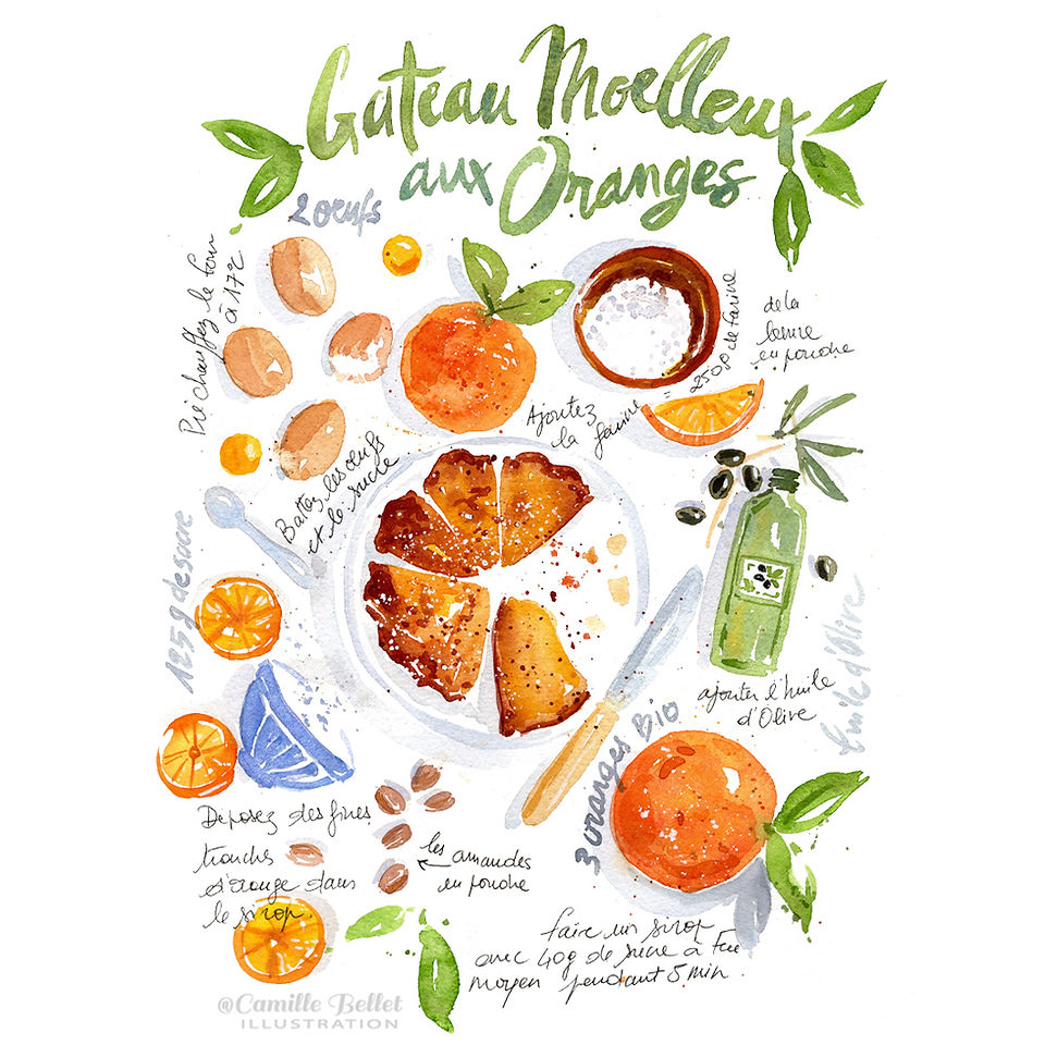  Gateau à l'orange illustrée par Camille Bellet 