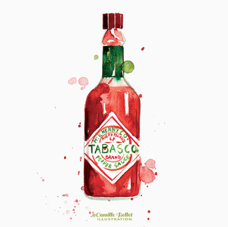 tabasco aquarelle Camille Bellet a vendre 