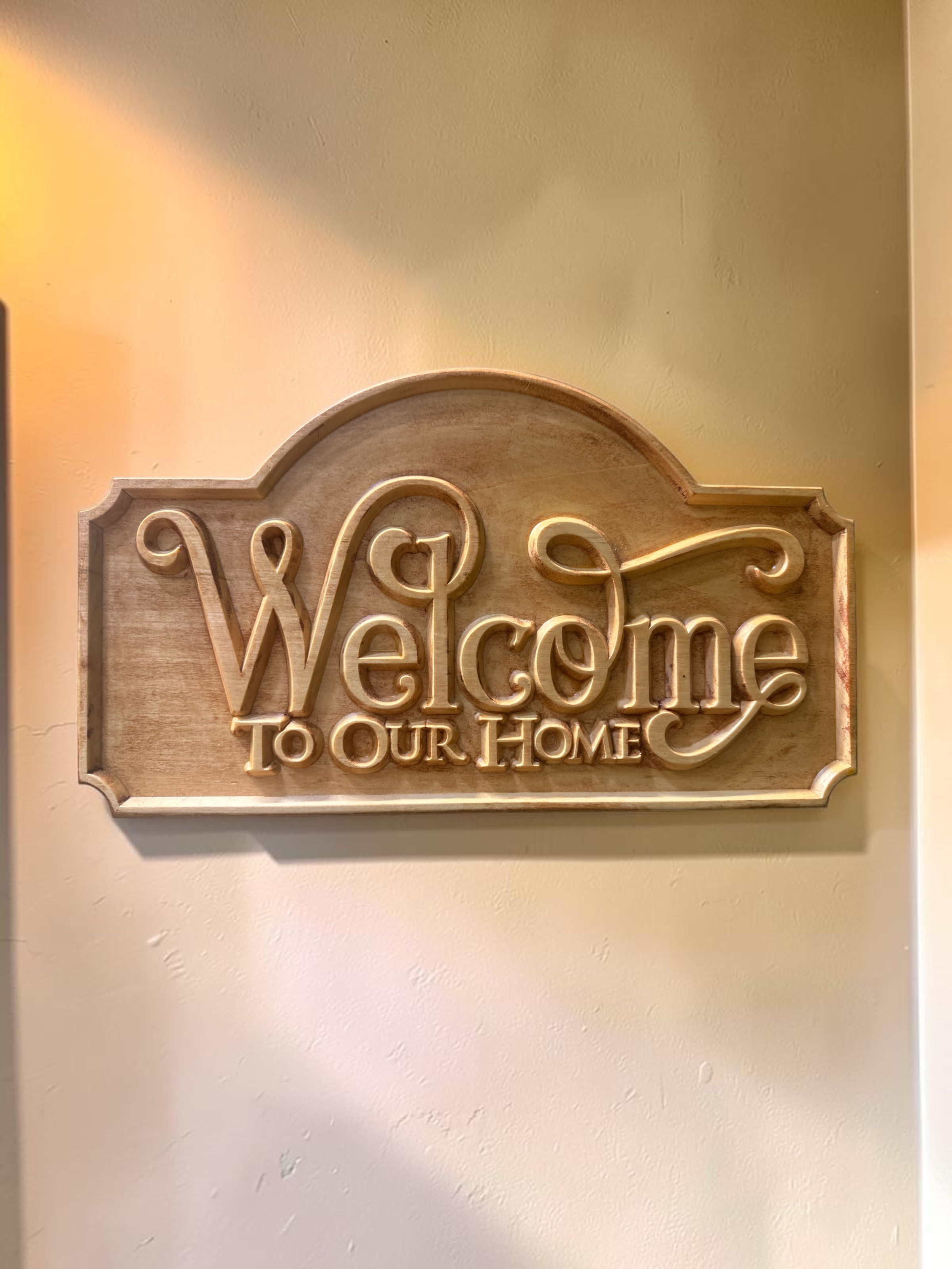 Welcome To Our Home Entryway Wood Sign