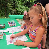 young girl coloring