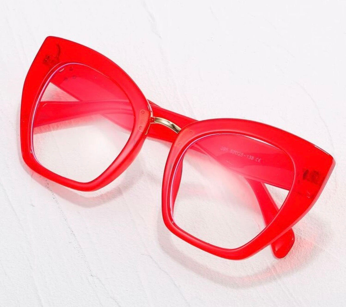 Clear frames (glasses ) some have thicker frame - cute can be used for prescript