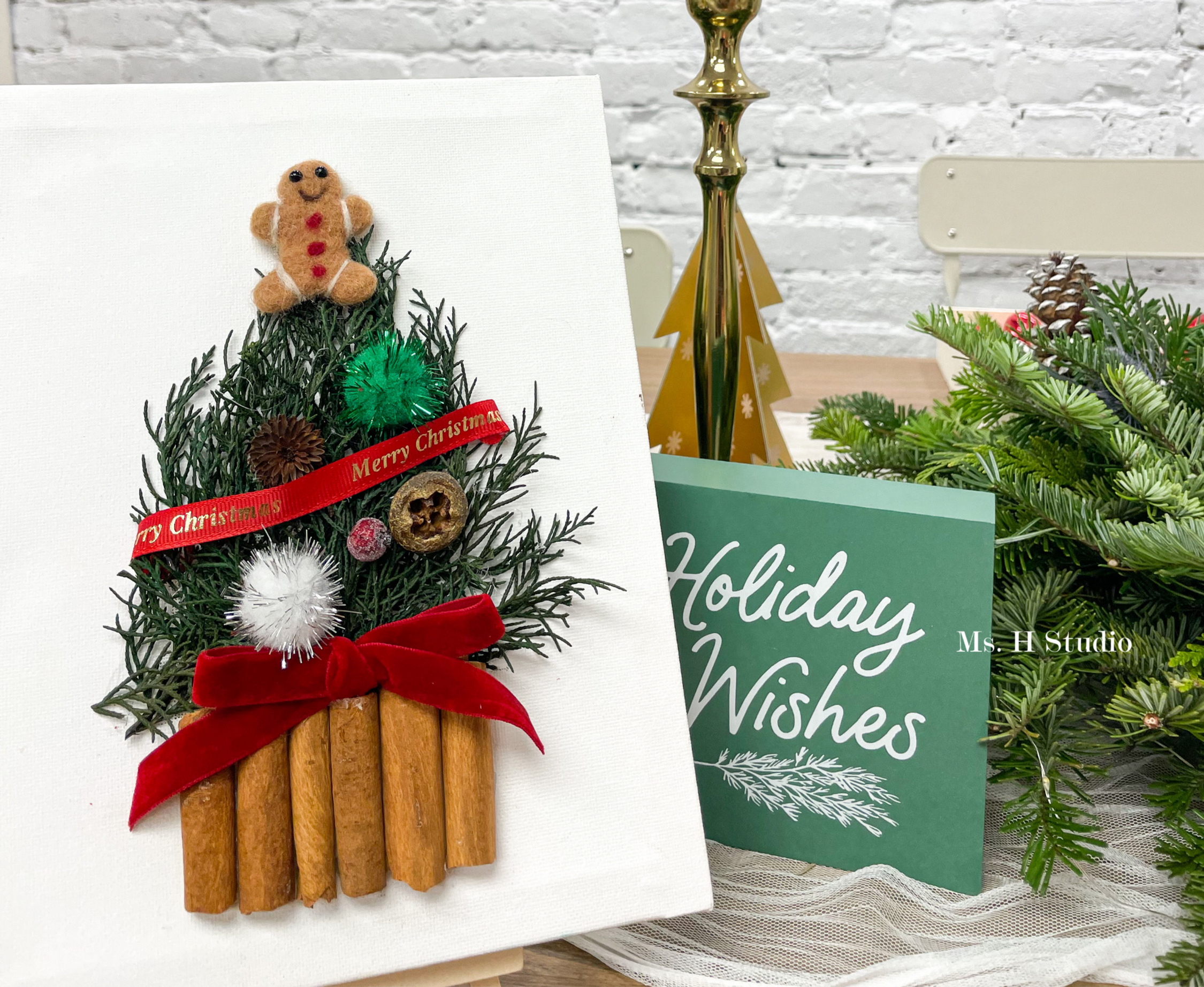 Handmade Dry Flower Christmas Frame