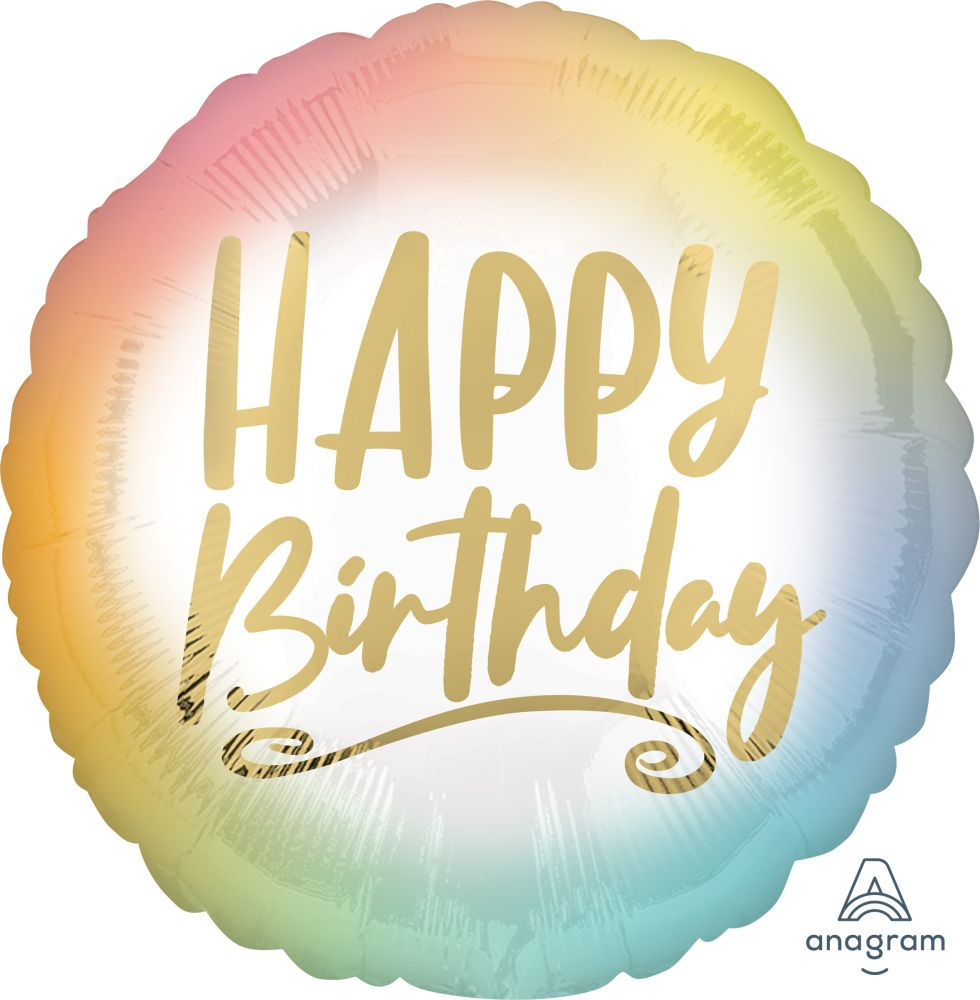 Happy Birthday Ombre Foil Balloon