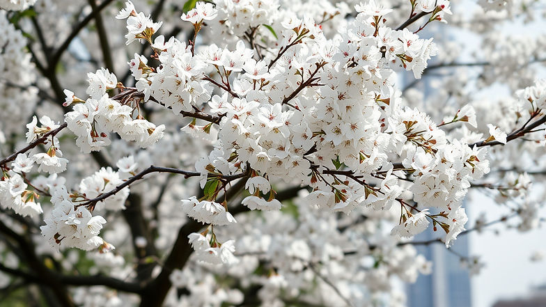 a white cherry blossom tree is a serene NY backdrop.jpg