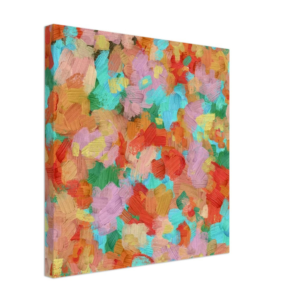 Abstract Spring Flowers on Canvas Print