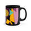 Thumbnail: Geometric Coffee Mug, Abstract Aqua Yellow and Purple Ceramic Cup, Kitchen Decor